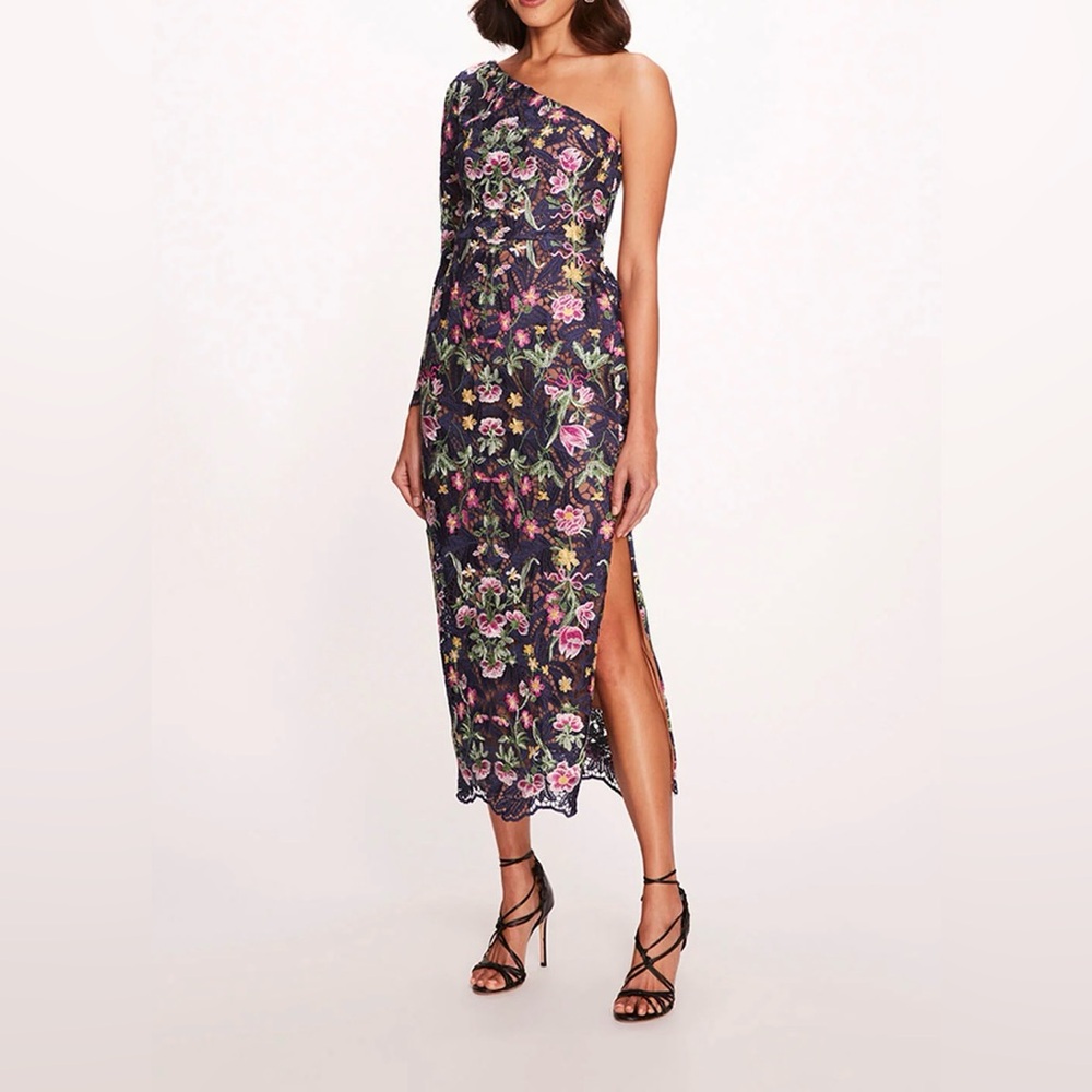 Marchesa Notte NEW Alexis Floral Embroidered Midi Dress Size XS $795.00 - Picture 8 of 16